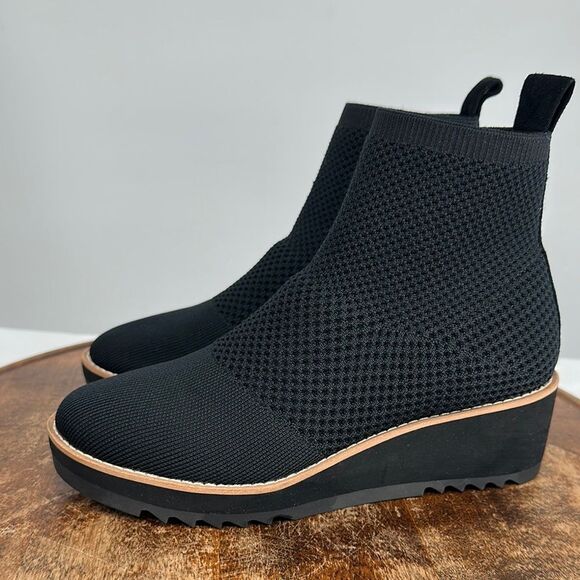 Eileen Fisher Shoes - Eileen Fisher Boots Wm 6.5 M Black Knit Sock Wedge Ankle Bootie London Stretch